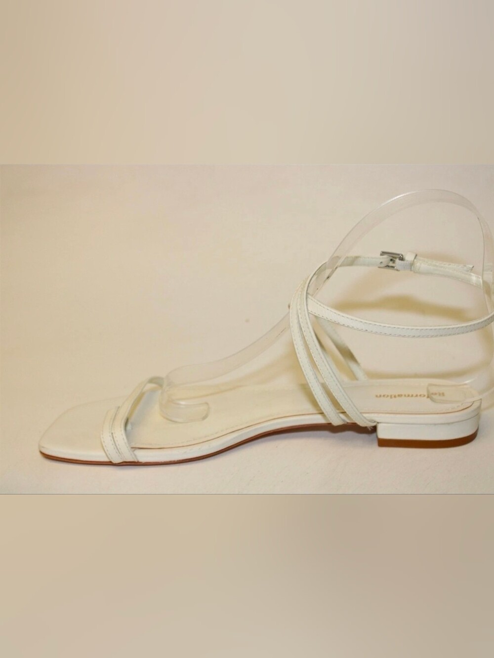 Reformation Sandals NEW White Leather Toe Ring Ankle Strappy Shoes Sandals 8 - Picture 8 of 16